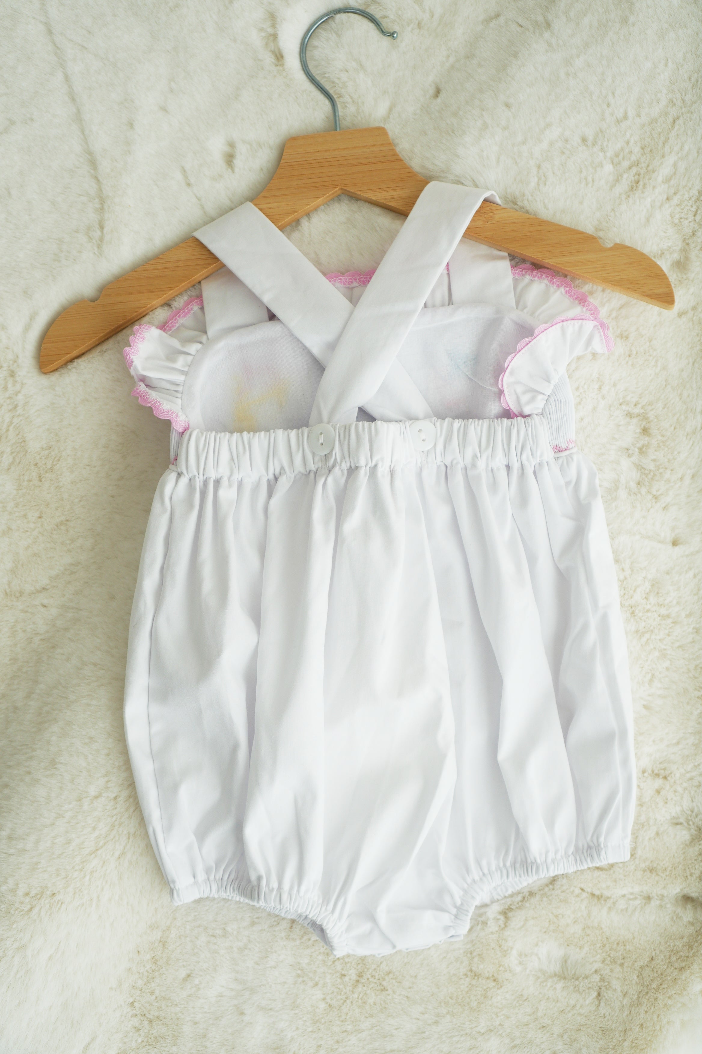 White character ruffle bubble - Aaria Tees Aaria Tees
