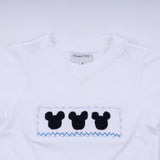 Blue character hand smocked gingham shorts set - Aaria Tees Aaria Tees