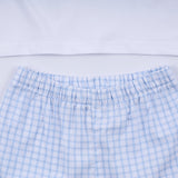 Blue character hand smocked gingham shorts set - Aaria Tees Aaria Tees