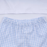 Blue character hand smocked gingham shorts set - Aaria Tees Aaria Tees