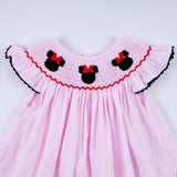 Red character hand smocked plaid ruffle dress - Aaria Tees Aaria Tees