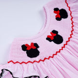 Red character hand smocked plaid ruffle dress - Aaria Tees Aaria Tees