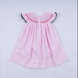 Red character hand smocked plaid ruffle dress - Aaria Tees Aaria Tees