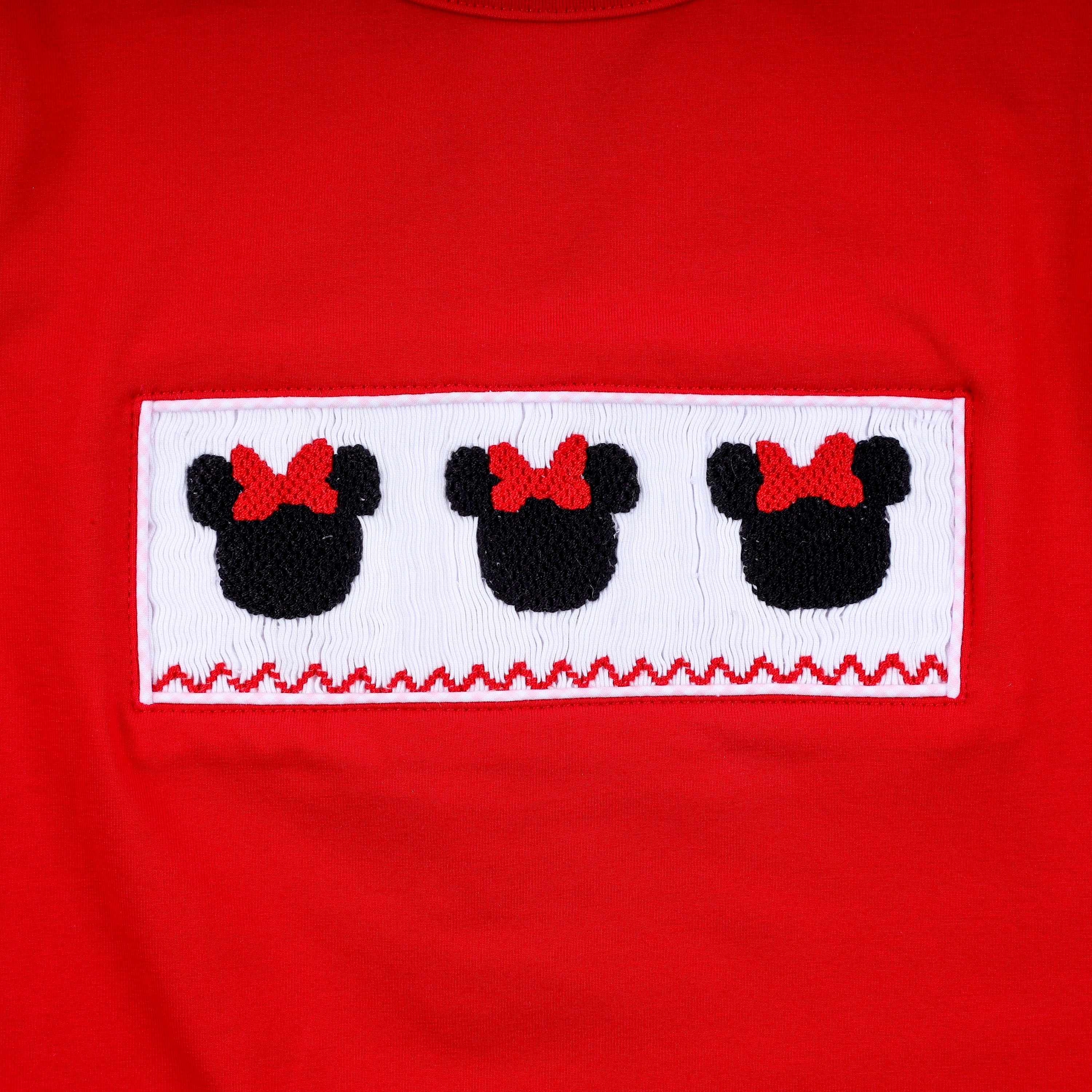Red character hand smocked dress - Aaria Tees Aaria Tees