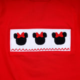 Red character hand smocked dress - Aaria Tees Aaria Tees