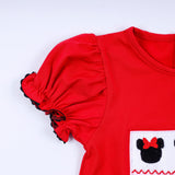 Red character hand smocked dress - Aaria Tees Aaria Tees