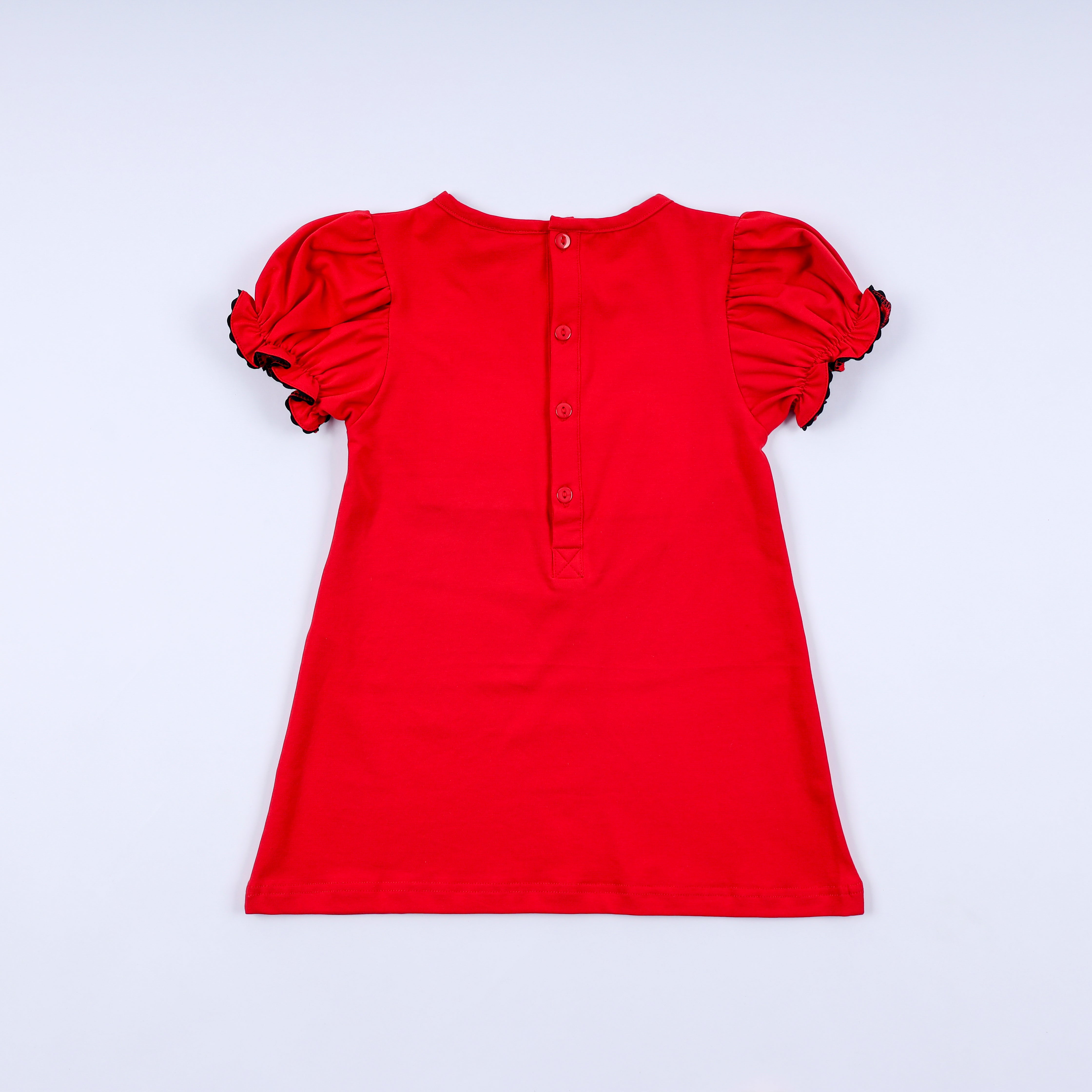 Red character hand smocked dress - Aaria Tees Aaria Tees