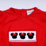 Red character hand smocked bubble - Aaria Tees Aaria Tees