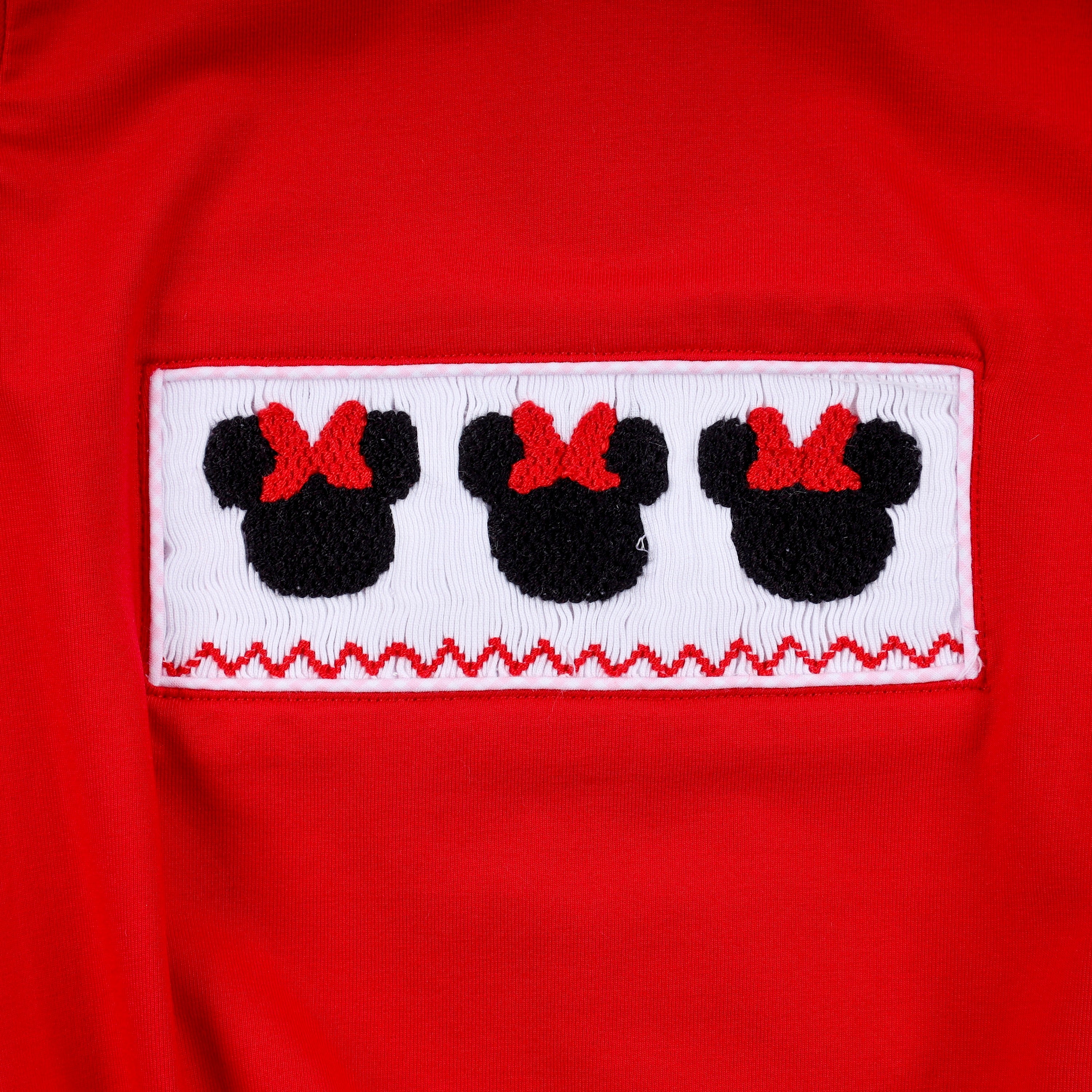 Red character hand smocked bubble - Aaria Tees Aaria Tees