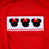 Red character hand smocked bubble - Aaria Tees Aaria Tees