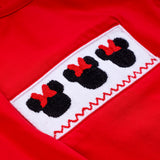 Red character hand smocked bubble - Aaria Tees Aaria Tees