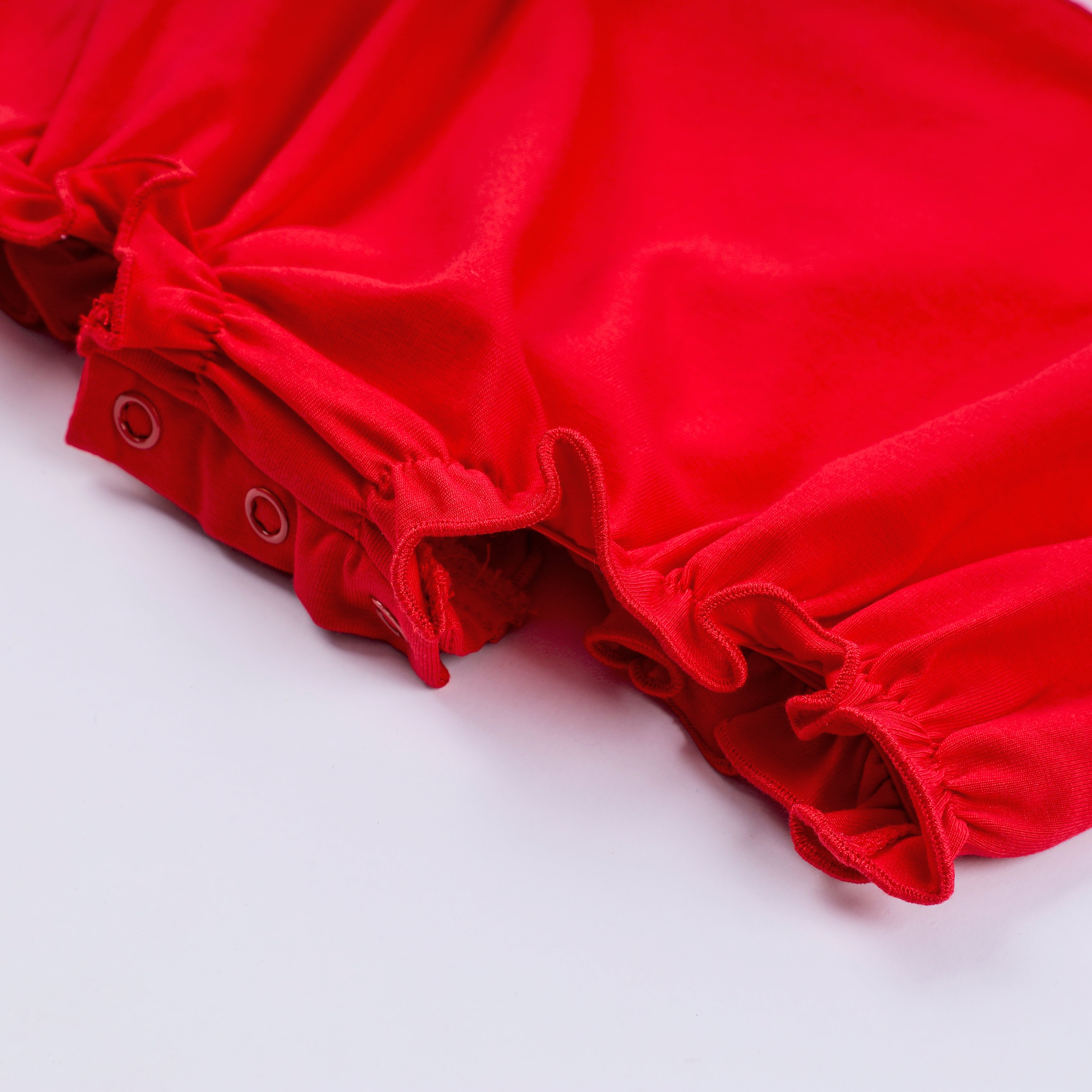 Red character hand smocked bubble - Aaria Tees Aaria Tees