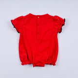 Red character hand smocked bubble - Aaria Tees Aaria Tees