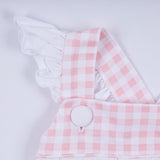 Pink character hand smocked gingham ruffle dress - Aaria Tees Aaria Tees