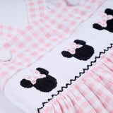 Pink character hand smocked gingham ruffle dress - Aaria Tees Aaria Tees