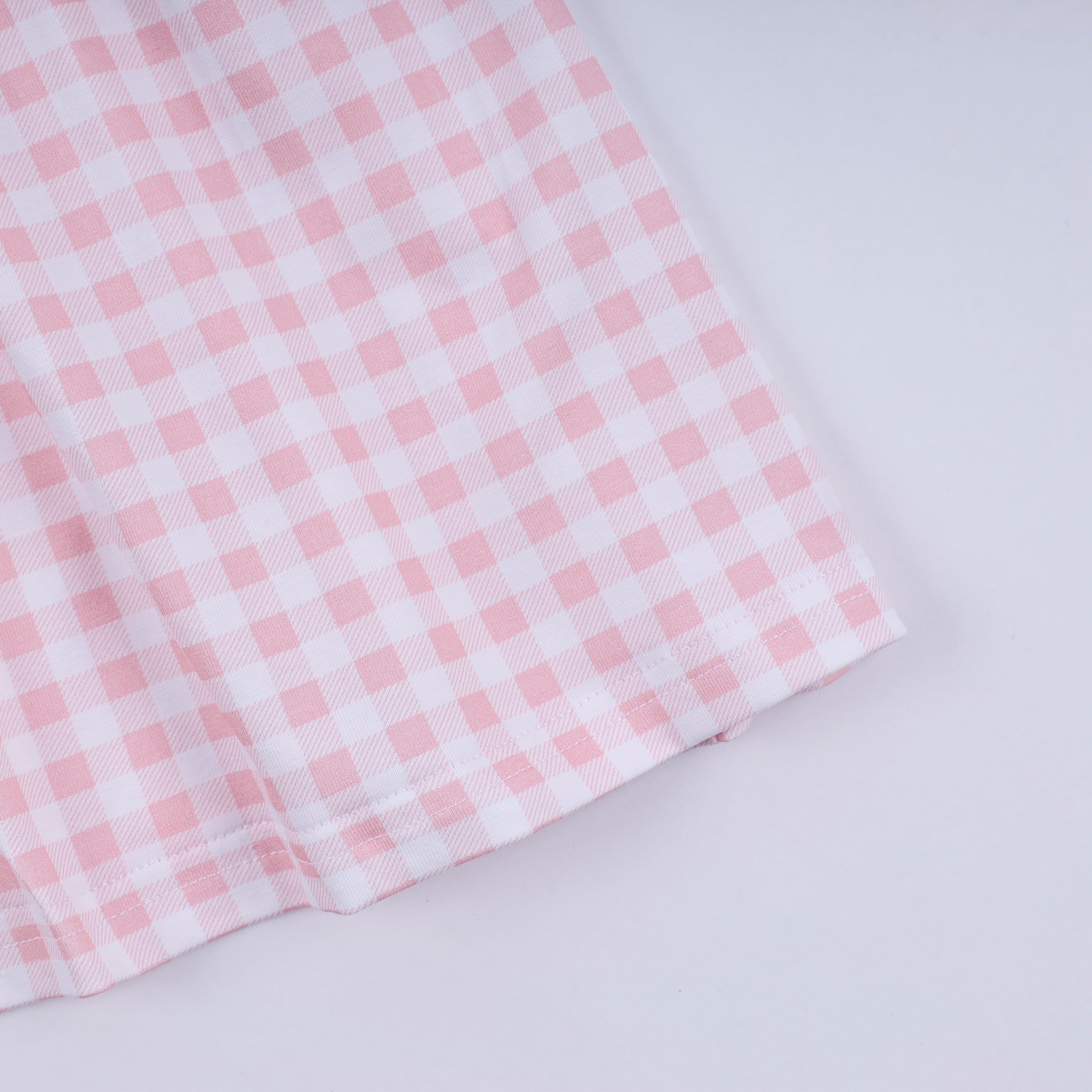 Pink character hand smocked gingham ruffle dress - Aaria Tees Aaria Tees