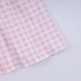 Pink character hand smocked gingham ruffle dress - Aaria Tees Aaria Tees