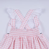 Pink character hand smocked gingham ruffle dress - Aaria Tees Aaria Tees