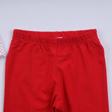 Red gingerbread hand smocked ruffle pants set - Aaria Tees Aaria Tees