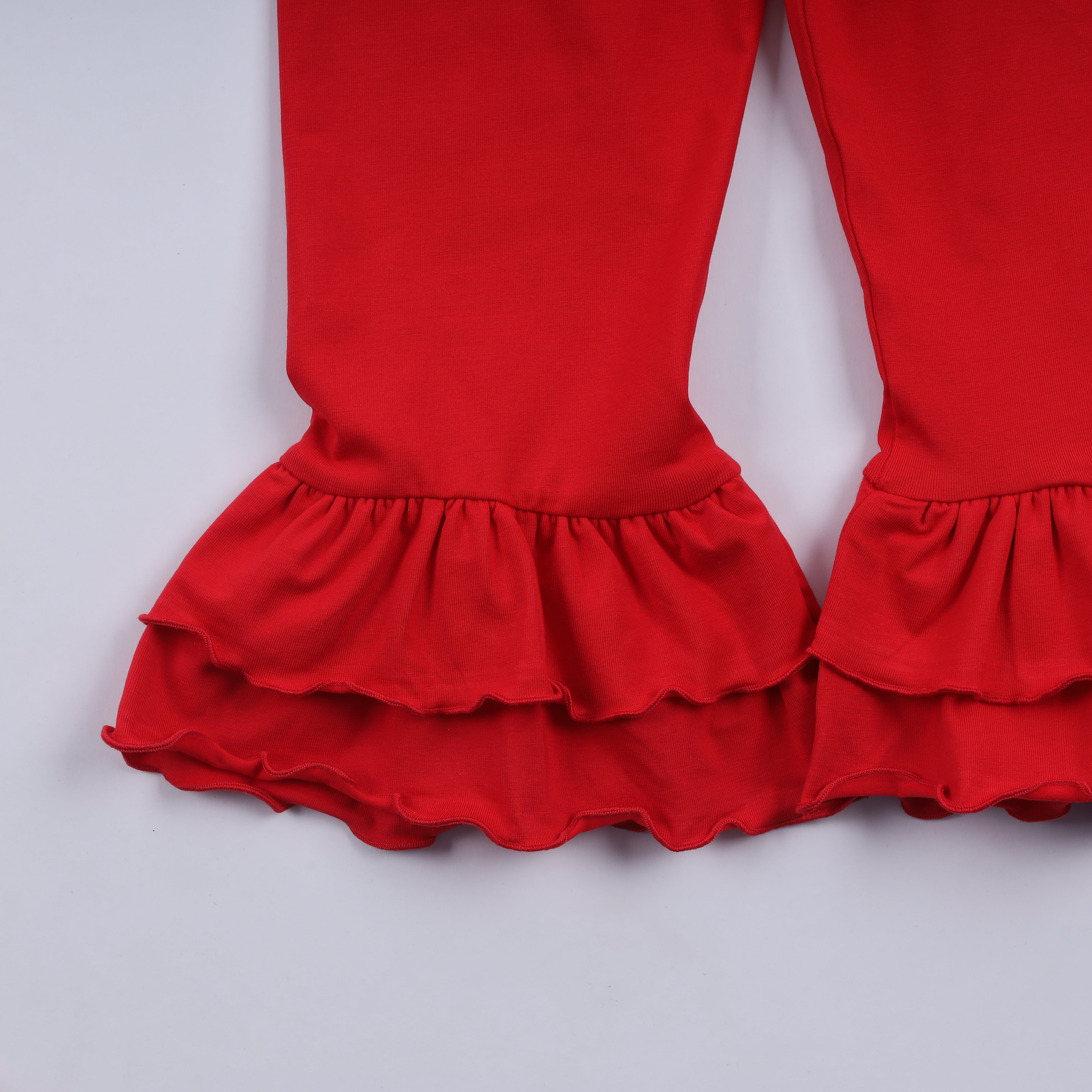 Red gingerbread hand smocked ruffle pants set - Aaria Tees Aaria Tees