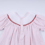 Red gingerbread hand smocked ruffle pants set - Aaria Tees Aaria Tees