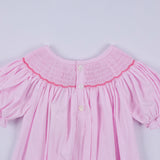 Pink christmas tree hand smocked ruffle romper - Aaria Tees Aaria Tees
