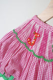 Pink joy hand smocked girl gingham romper - Aaria Tees Aaria Tees