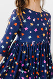 Halloween Stars 3/4 Sleeve Pocket Twirl Dress - Aaria Tees Aaria Tees