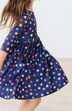 Halloween Stars 3/4 Sleeve Pocket Twirl Dress - Aaria Tees Aaria Tees
