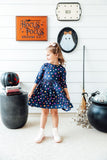 Halloween Stars 3/4 Sleeve Pocket Twirl Dress - Aaria Tees Aaria Tees