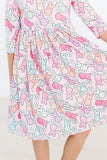Hangin with my Peeps 3/4 Sleeve Pocket Twirl Dress - Aaria Tees Aaria Tees
