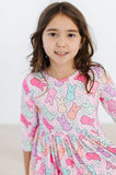 Hangin with my Peeps 3/4 Sleeve Pocket Twirl Dress - Aaria Tees Aaria Tees