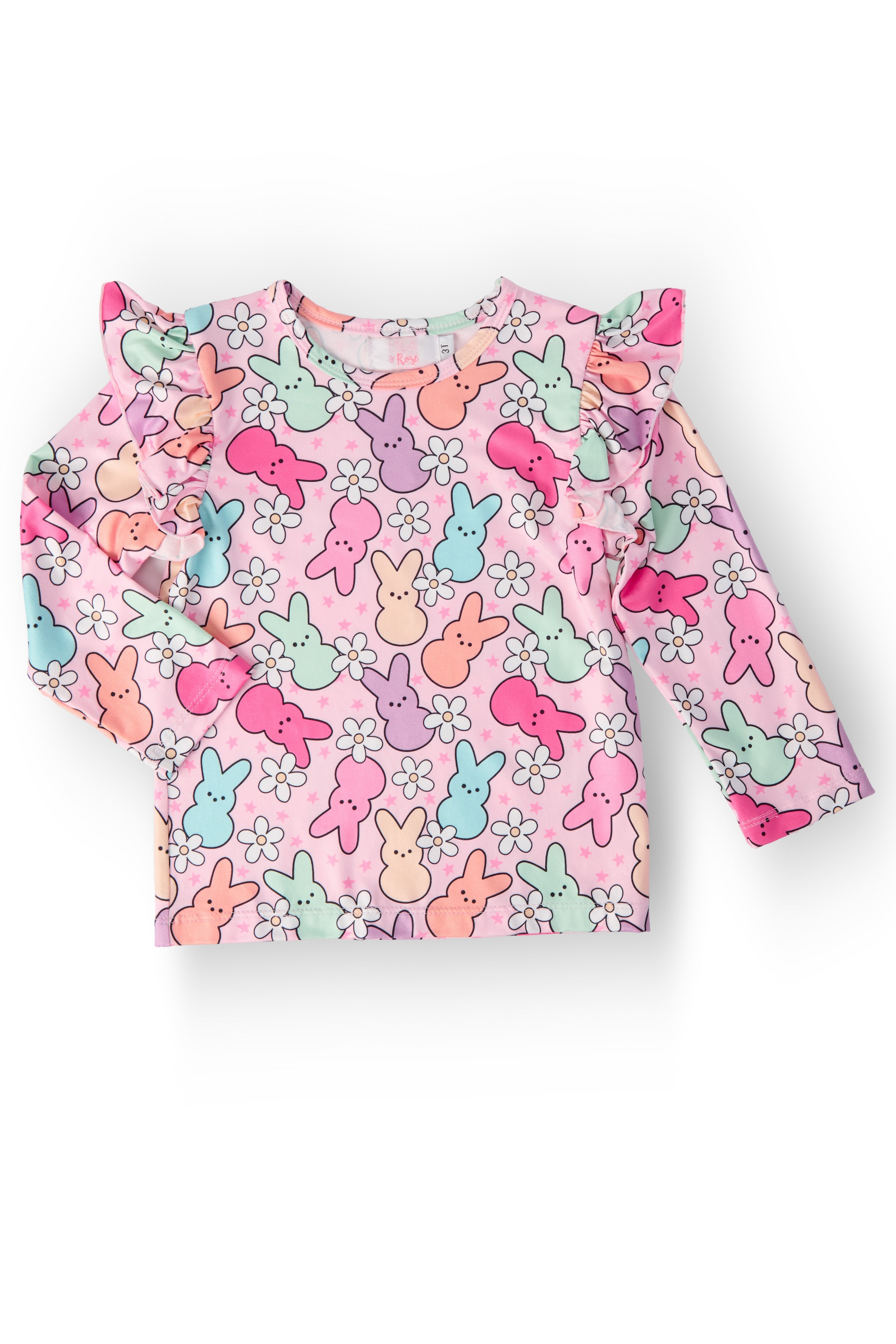 Hangin with My Peeps L/S Ruffle Tee - Aaria Tees Aaria Tees