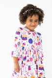 Happy Birthday 3/4 Sleeve Pocket Twirl Dress - Aaria Tees Aaria Tees