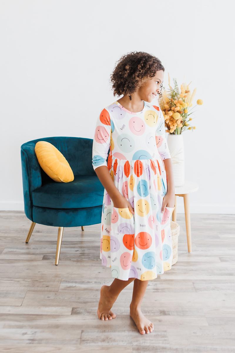 Happy Days 3/4 Pocket Twirl Dress - Aaria Tees Aaria Tees
