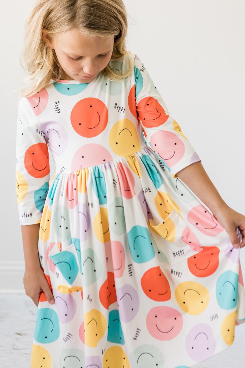 Happy Days 3/4 Pocket Twirl Dress - Aaria Tees Aaria Tees