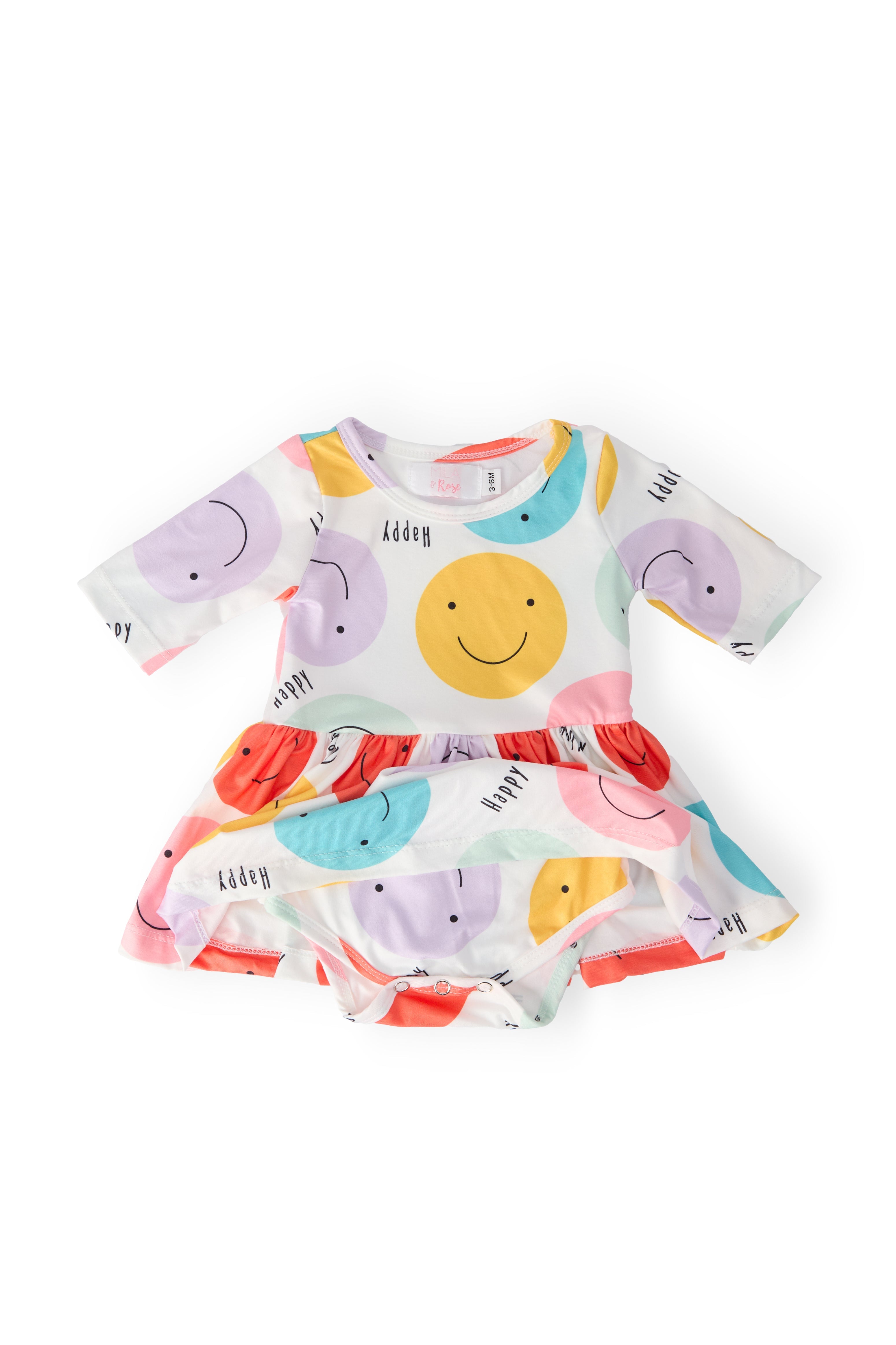 Happy Days 3/4 Sleeve Twirl Bodysuit - Aaria Tees Aaria Tees