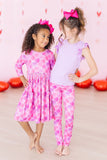Happy Heart Day 3/4 Sleeve Pocket Twirl Dress - Aaria Tees Aaria Tees