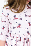 Happy Howl-oween 3/4 Sleeve Pocket Twirl Dress - Aaria Tees Aaria Tees
