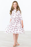 Happy Howl-oween 3/4 Sleeve Pocket Twirl Dress - Aaria Tees Aaria Tees