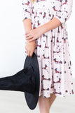 Happy Howl-oween 3/4 Sleeve Pocket Twirl Dress - Aaria Tees Aaria Tees