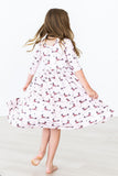 Happy Howl-oween 3/4 Sleeve Pocket Twirl Dress - Aaria Tees Aaria Tees