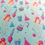 Happy Birthday Aqua Tie On Dog Bandana Aaria Tees
