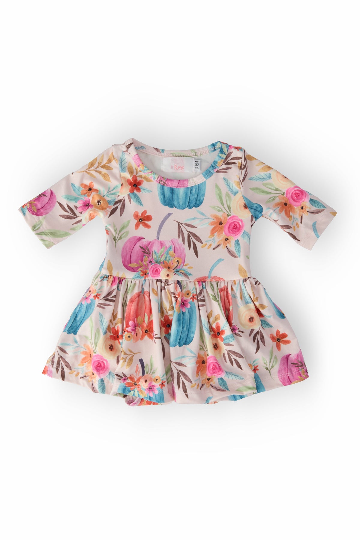 Harvest Blooms 3/4 Sleeve Twirl Bodysuit - Aaria Tees