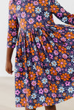 Haunted Garden 3/4 Sleeve Pocket Twirl Dress - Aaria Tees Aaria Tees