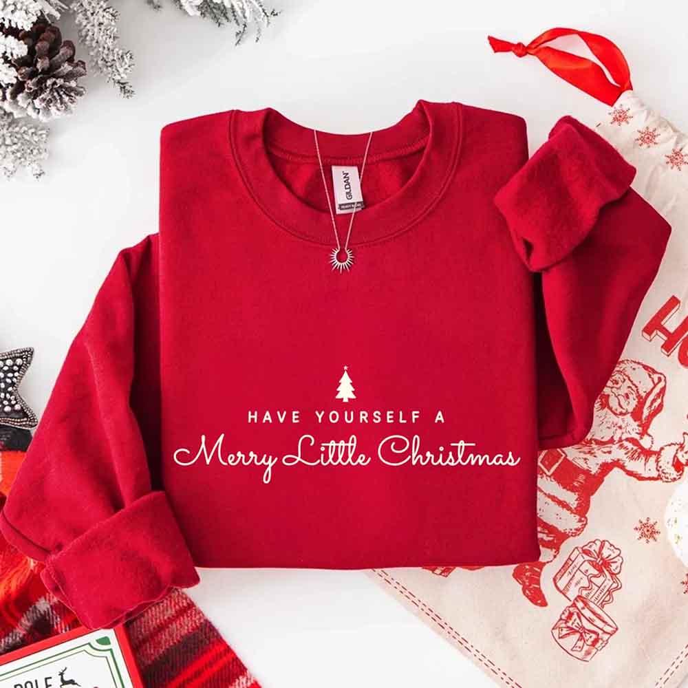Have Yourself a Merry Christmas Sweatshirt Holiday Crew Neck Gift - Aaria Tees Aaria Tees