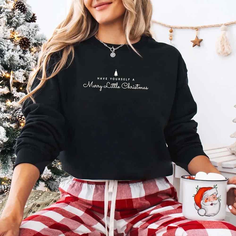 Have Yourself a Merry Christmas Sweatshirt Holiday Crew Neck Gift - Aaria Tees Aaria Tees