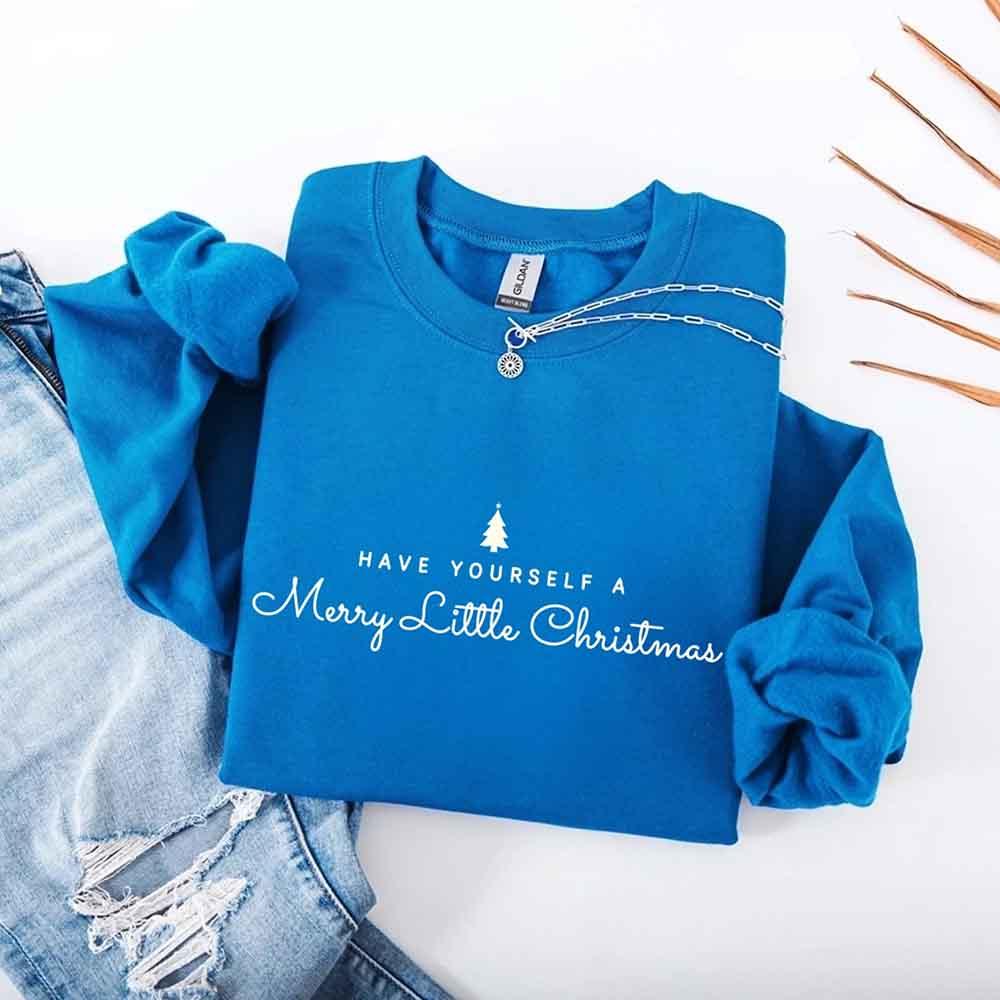 Have Yourself a Merry Christmas Sweatshirt Holiday Crew Neck Gift - Aaria Tees Aaria Tees