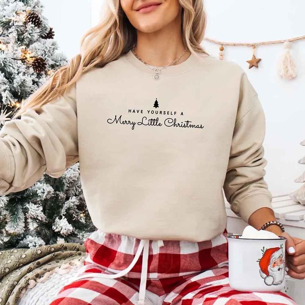 Have Yourself a Merry Christmas Sweatshirt Holiday Crew Neck Gift - Aaria Tees Aaria Tees