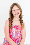 Hawaiian Floral Ruffle Cross Back Dress - Aaria Tees Aaria Tees